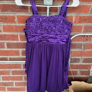 Speechless Purple Dress with Floral Accents